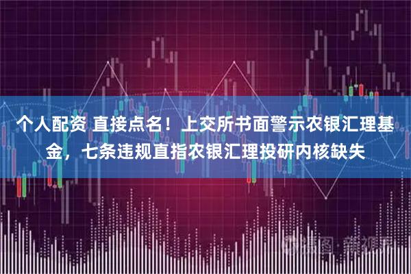 个人配资 直接点名！上交所书面警示农银汇理基金，七条违规直指农银汇理投研内核缺失